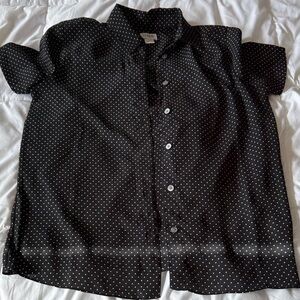 J. Crew Black and White Polka Dot Shirt
